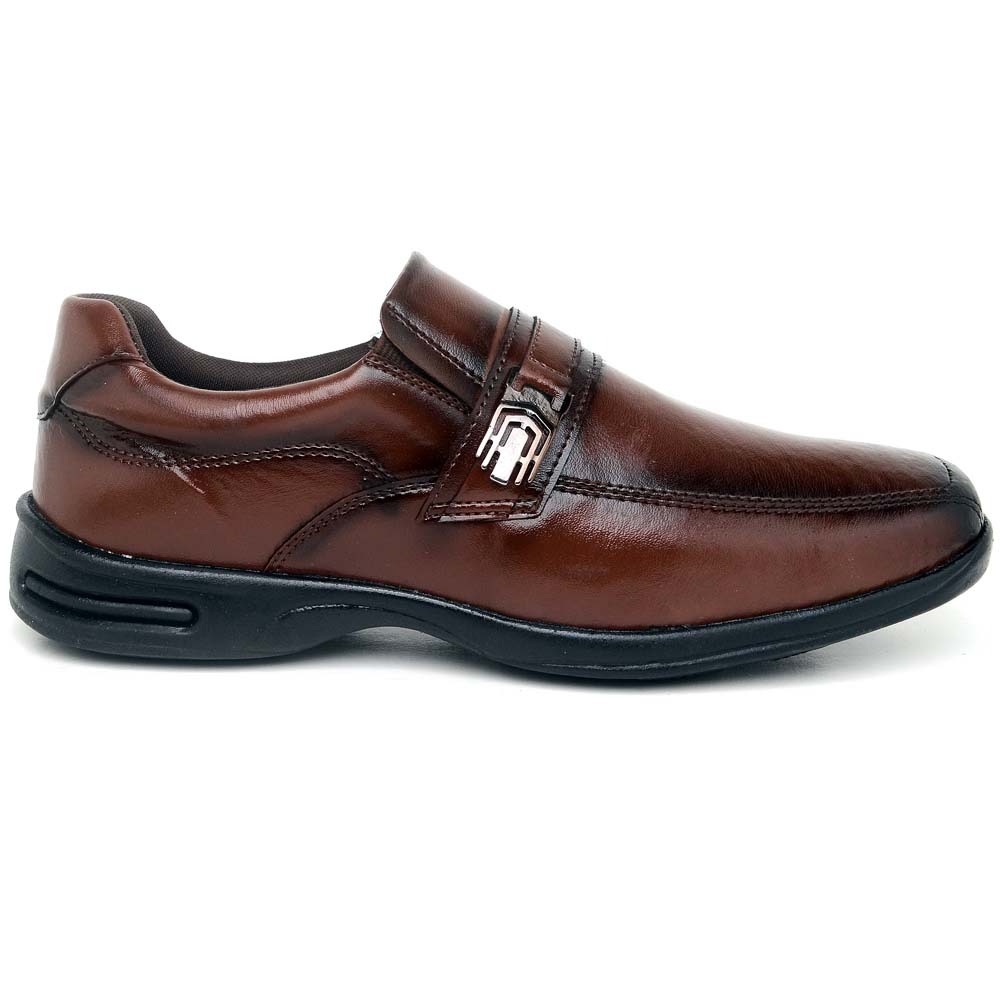 Sapato Masculino Social Ortopédico Anti stress Couro Sintetico Brilhante Promoção Relâmpago Imperdível