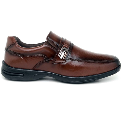 Sapato Masculino Social Ortopédico Anti stress Couro Sintetico Brilhante Promoção Relâmpago Imperdível