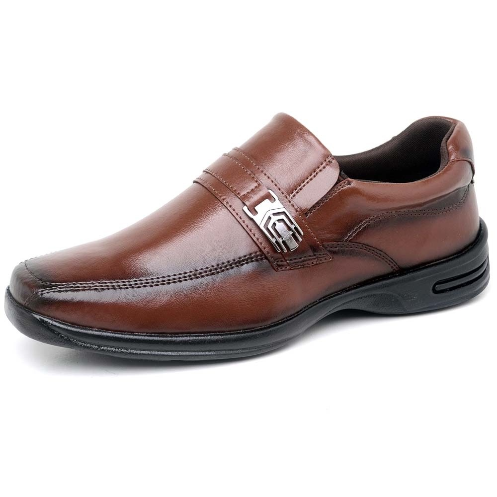 Sapato Masculino Social Ortopédico Anti stress Couro Sintetico Brilhante Promoção Relâmpago Imperdível