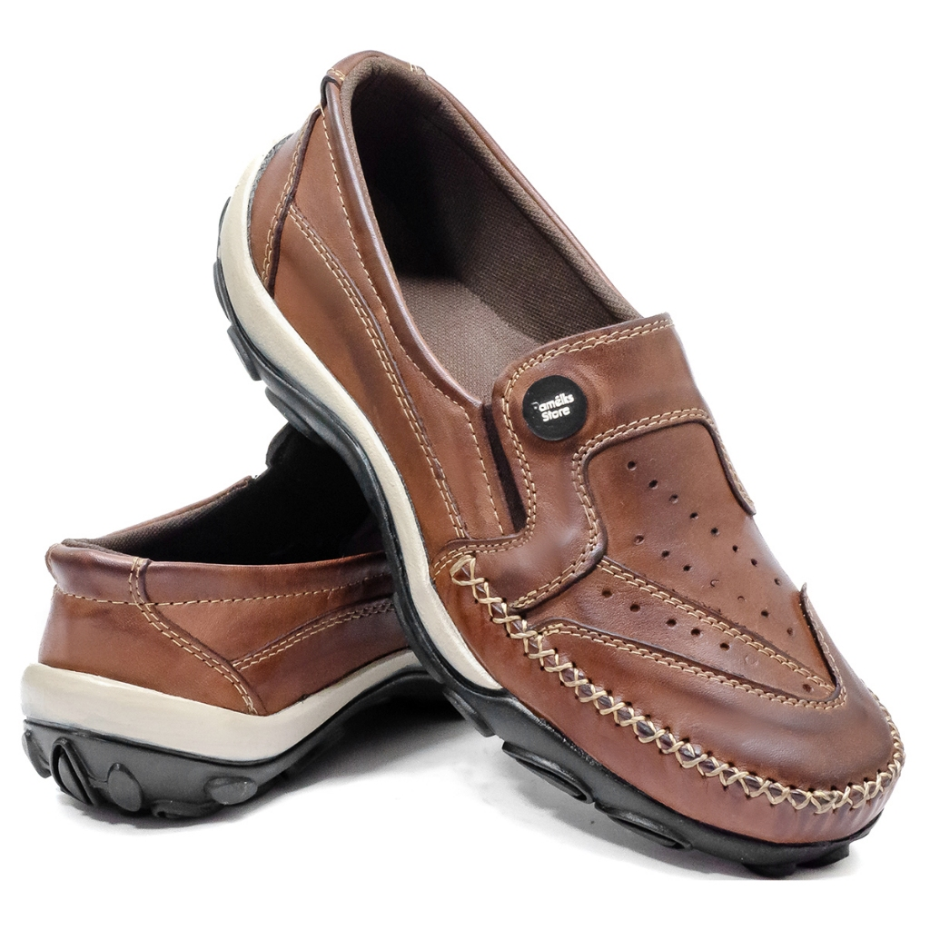 Sapatilha Mocassim Masculina em Couro Legítimo - 2021