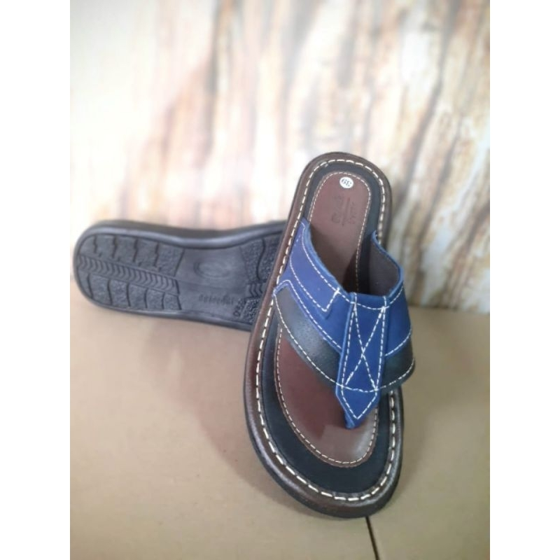 Chinelo Masculino Em Couro Legítimo Ortopédica Antistress Confort Plus