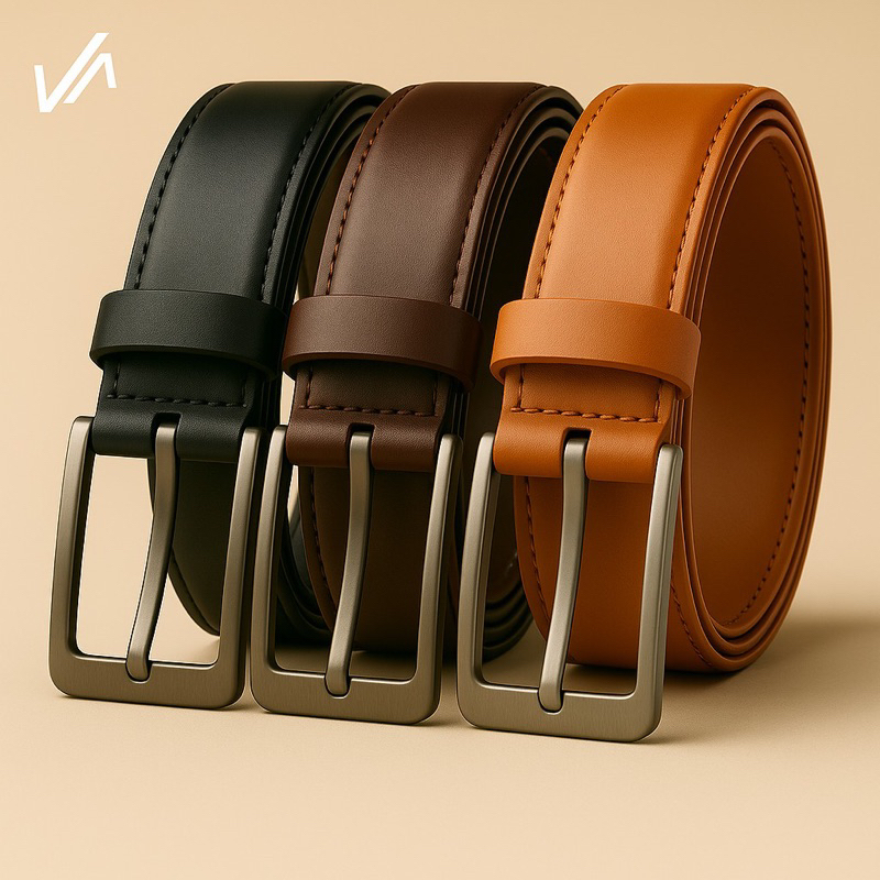 Kit 3 Cintos Masculino em Couro Tamanho Plus Size 1,50cm